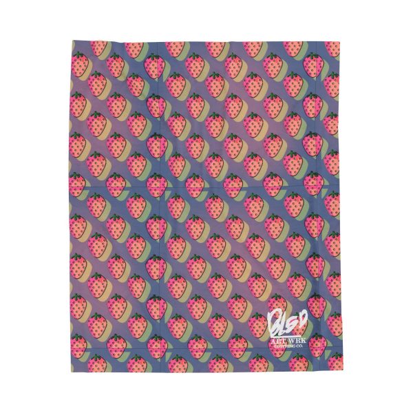 Strawberry Velveteen Plush Blanket - Image 2
