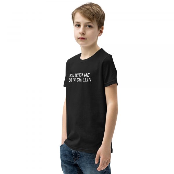 God with Me so I'm Chillin | Youth Short Sleeve T-Shirt - Image 3